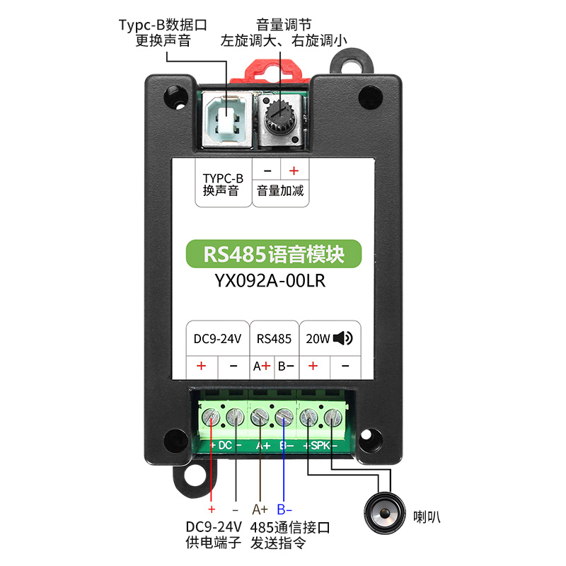 东升国际官网RS485语音？？閙odbus协议导轨装置工业报警？？閅X092A00LR